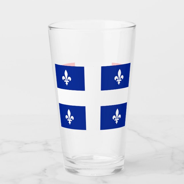 Patriotic glass kopp med flagga of Quebec, Kanada (Framsida)