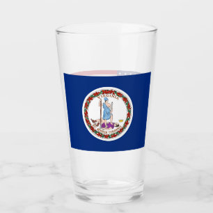 Patriotic glass kopp med flagga Virginia