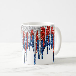 Patriotic Glitter Drifts Kaffemugg