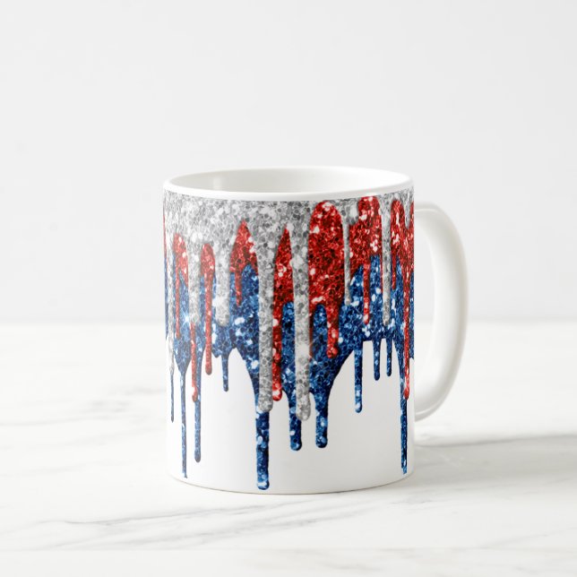 Patriotic Glitter Drifts Kaffemugg (Framsida höger)