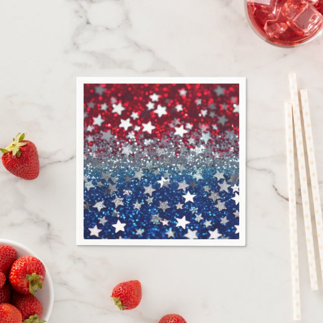Patriotic Glitter Pappersservett (Insitu)
