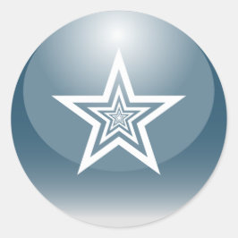 Patriotic Glossy Star Runt Klistermärke