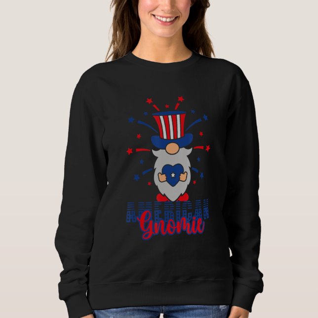 Patriotic Gnome 4th Of July American Gnomie T Shirt (Framsida)