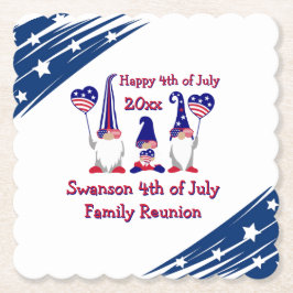 Patriotic Gnome Family Reunion Firande Underlägg Papper