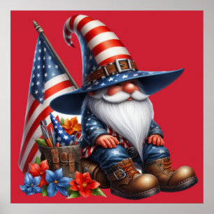 Patriotic Gnome Poster