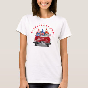 Patriotic Gnome Vintage Red Lastbil 4 juli T Shirt