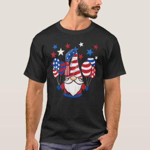 Patriotic Gnomes 4:e juli Women Girl American T Shirt