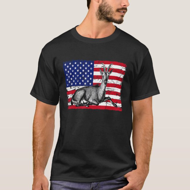 Patriotic Goat 4:e juli Boys Goat Americaaa T Shirt (Framsida)