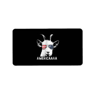 Patriotic Goat Funny Goat America Adressetikett