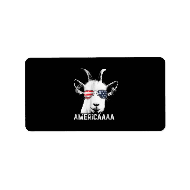 Patriotic Goat Funny Goat America Adressetikett (Framsidan)