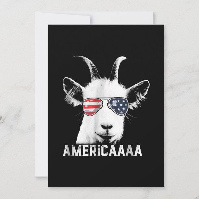 Patriotic Goat Funny Goat America Julkort (Framsida)