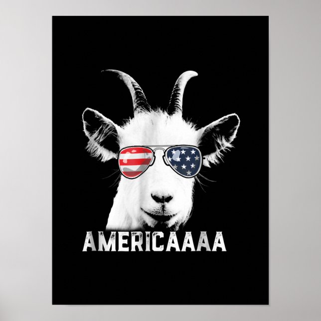 Patriotic Goat Funny Goat America Poster (Framsidan)