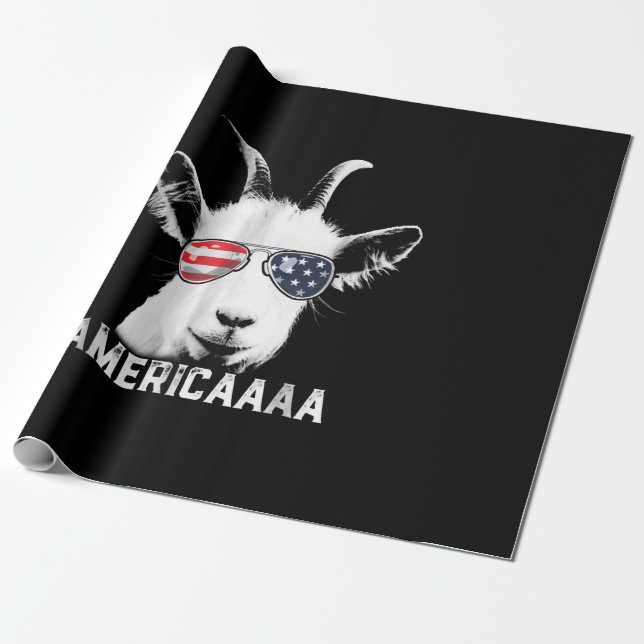 Patriotic Goat Funny Goat America Presentpapper (Utrullad)