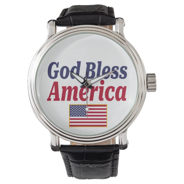 Patriotic God Bless America Flag Armbandsur (Framsida)