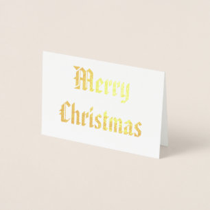 Patriotic God jul Calligraphy Guld Folierat Kort