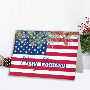 Patriotic God jul Flagga Helgkort