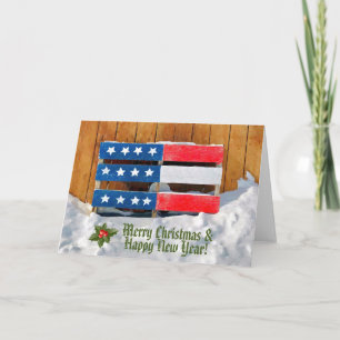 Patriotic God jul Greeting Card Kort