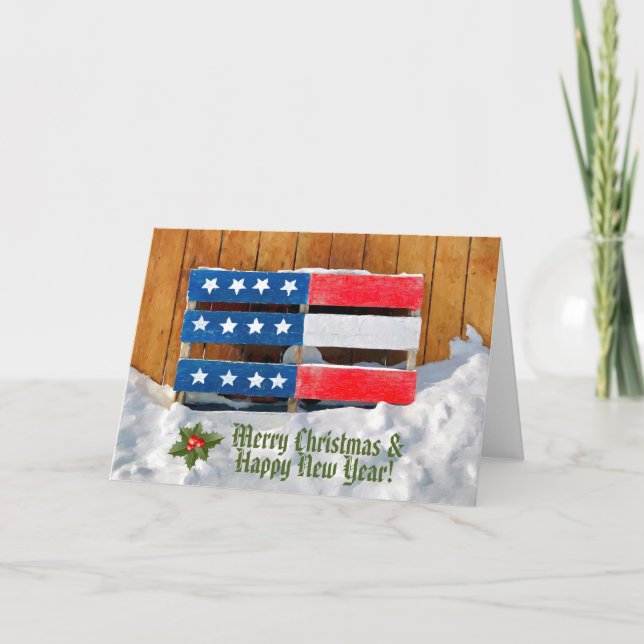 Patriotic God jul Greeting Card Kort (Framsida)