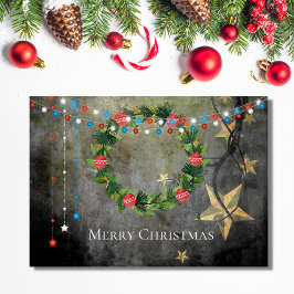 Patriotic God jul Stars i Ljus, andedräkt Julkort