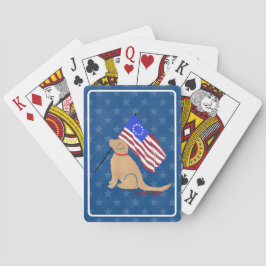 Patriotic Golden Retriever American Casinokort