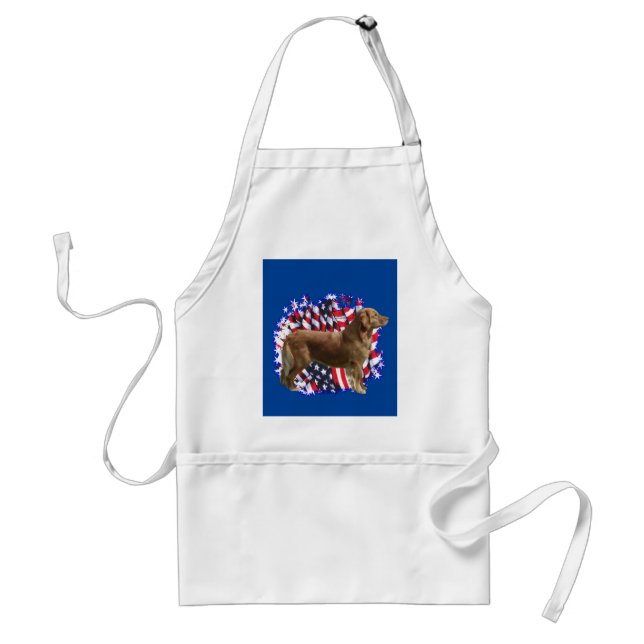 Patriotic Golden Retriever Apron Förkläde (Framsidan)