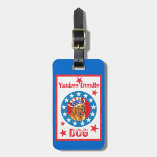 Patriotic Golden Retriever Bagagebricka