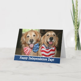 Patriotic Golden Retriever Independence day Kort