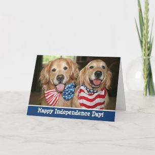 Patriotic Golden Retriever Independence day Kort