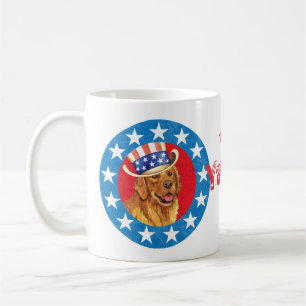 Patriotic Golden Retriever Kaffemugg
