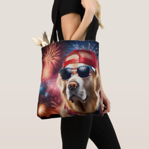 Patriotic Golden Retriever Tygkasse