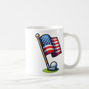 Patriotic Golf 4:e juli Usa Independence day Kaffemugg