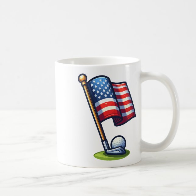 Patriotic Golf 4:e juli Usa Independence day Kaffemugg (Höger)