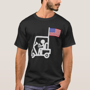 Patriotic Golf Cart American Flagga Golfing Drinke T Shirt
