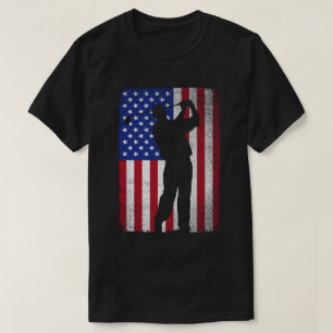 Patriotic Golf Golfing American Flagga 4:e juli T Shirt