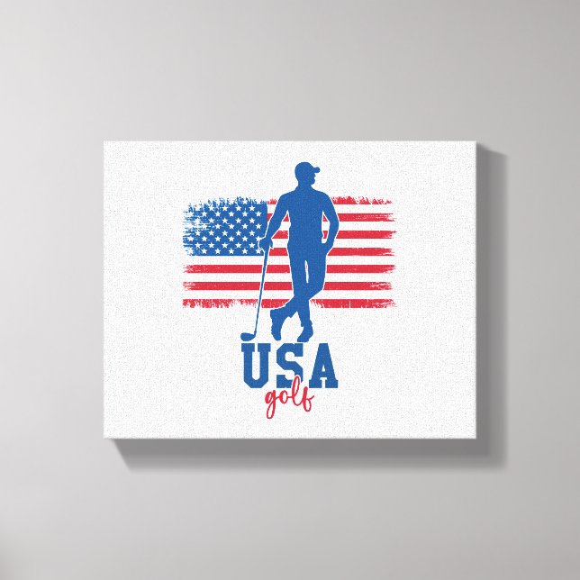 Patriotic Golf USA Canvastryck (Framsida)