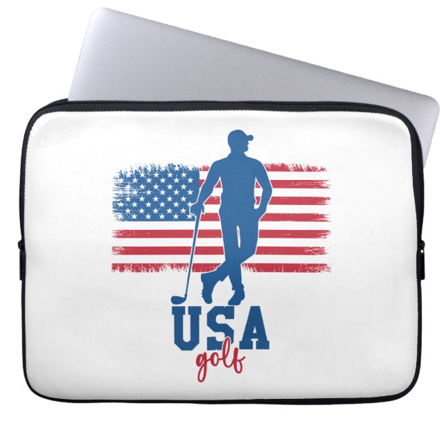 Patriotic Golf USA Laptop Fodral (Framsidan)