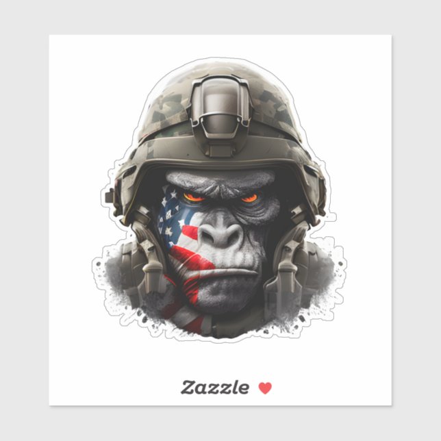 Patriotic Gorilla Ansikte Klistermärken (Ark)