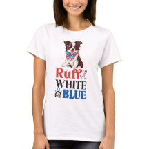 Patriotic Gräns Collie Ruff White & Blue