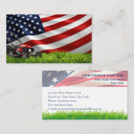 Patriotic Gräsmatta Care - American Flagga & Grass Visitkort