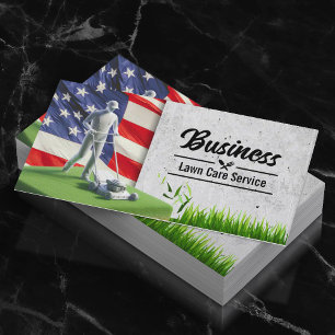 Patriotic Gräsmatta & Landscaping Service Mwing Visitkort