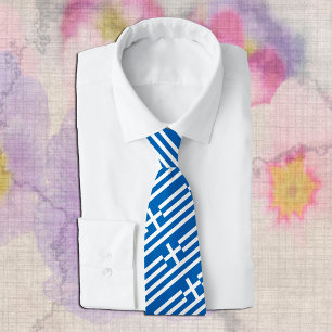 Patriotic Greece Tie, Elegant Grekiska Flagga Slips