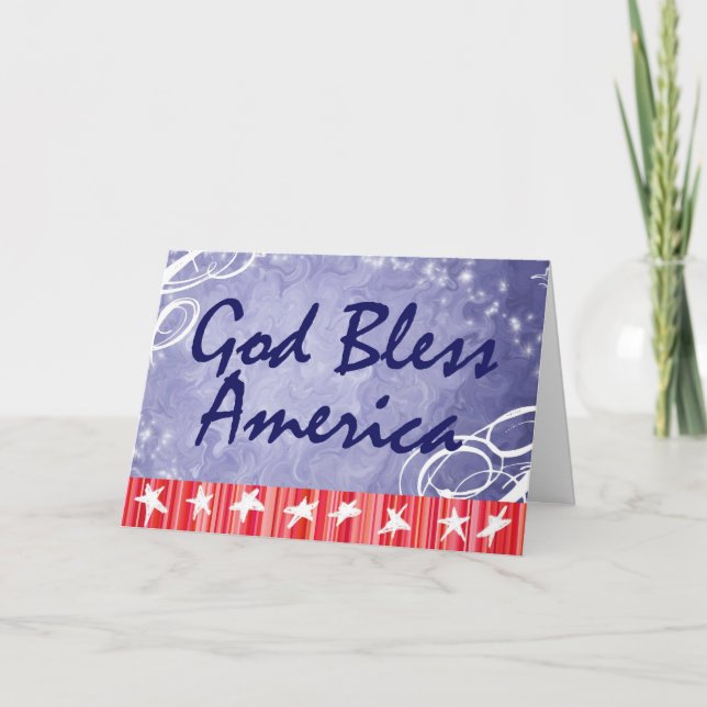 Patriotic Greeting Cards - Välsigna dig Amerika Kort (Framsida)