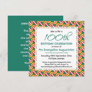 Patriotic GRENADA Anpassade ANY AGE Birthday Inbjudningar