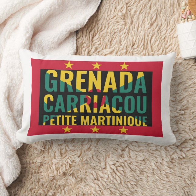 Patriotic GRENADA Flagga Lumbarkudde (Filt)