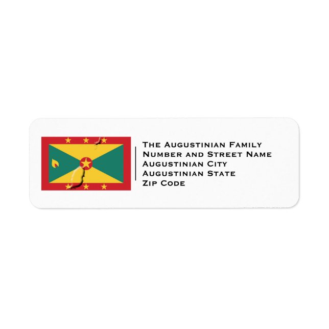 Patriotic | GRENADA FLAGGA Returadress Etikett (Framsidan)
