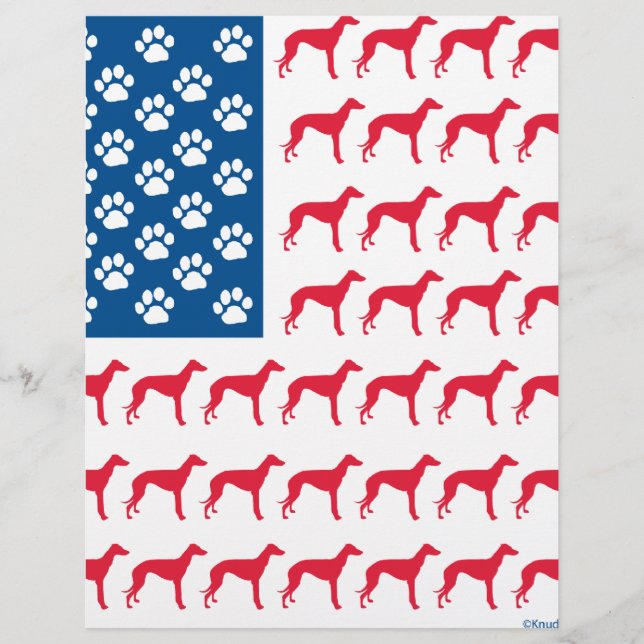 Patriotic Greyhound Hund (Framsida)