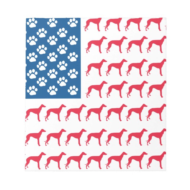Patriotic Greyhound Hund Anteckningsblock (Framsida)