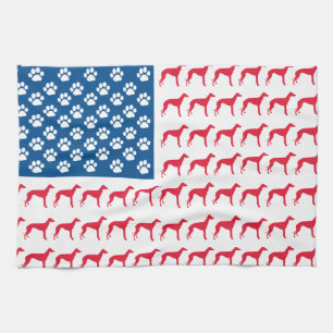 Patriotic Greyhound Hund Kökshandduk