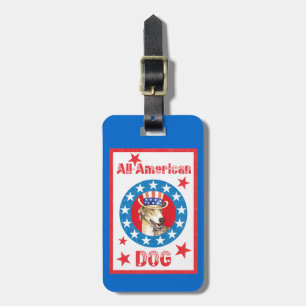 Patriotic Greyhound Luggage Tag Bagagebricka