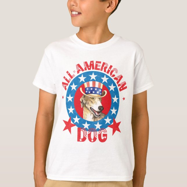 Patriotic Greyhound T-Shirt (Framsida)
